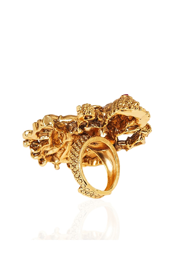 Gold Plated Brass Ring by Preeti Mohan at Pernia's Pop Up Shop