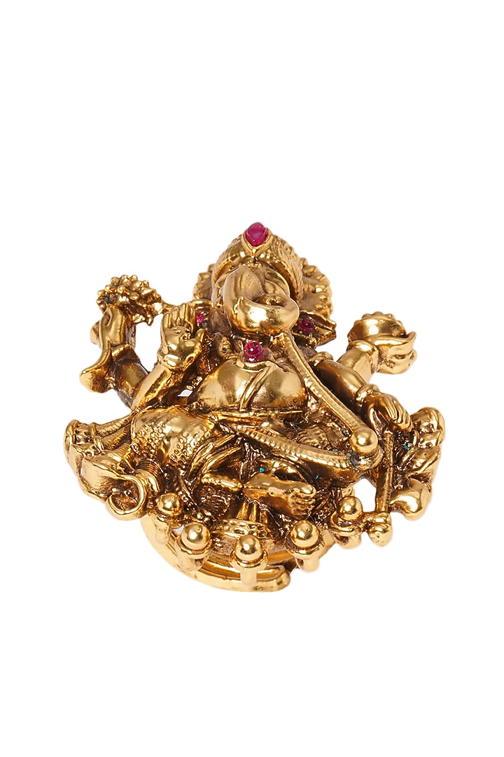 Gold Plated Brass Ring by Preeti Mohan at Pernia's Pop Up Shop
