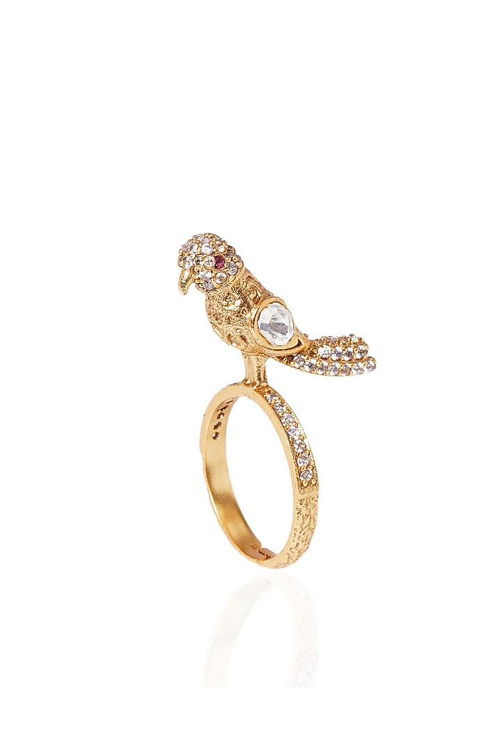 Gold Plated Brass Ring by Preeti Mohan at Pernia's Pop Up Shop