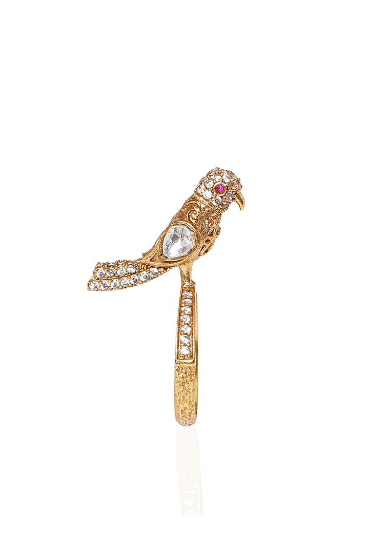 Gold Plated Brass Ring by Preeti Mohan at Pernia's Pop Up Shop