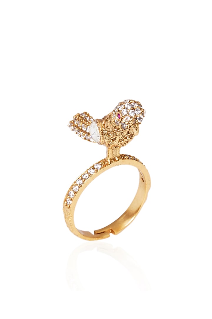 Gold Plated Brass Ring by Preeti Mohan at Pernia's Pop Up Shop