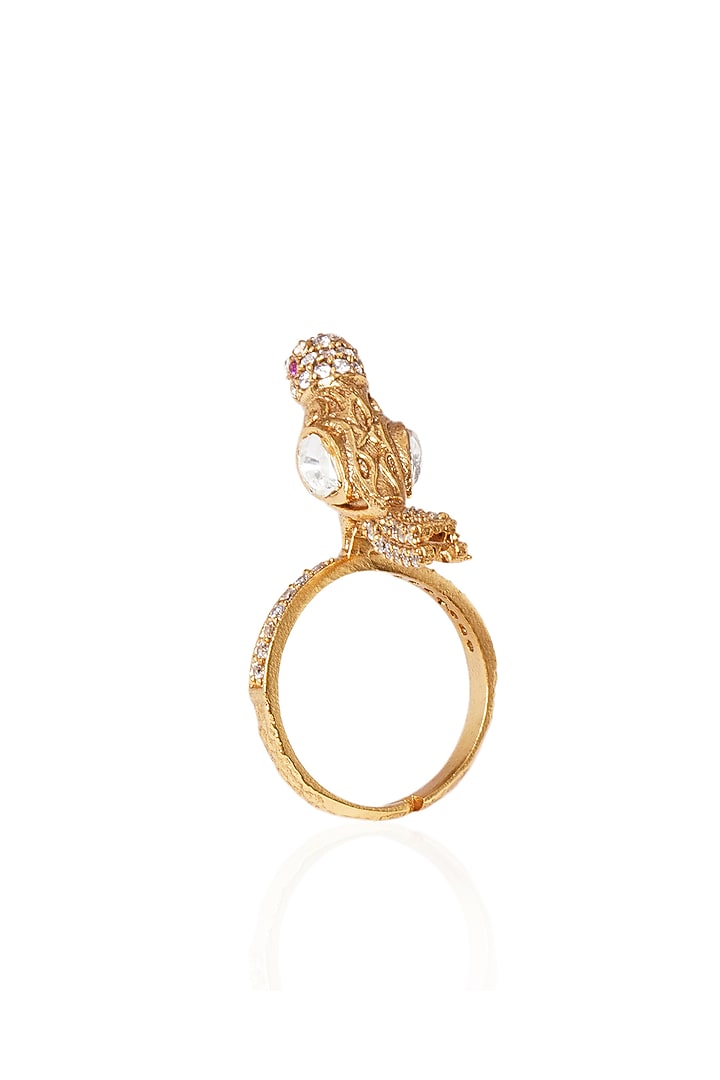 Gold Plated Brass Ring by Preeti Mohan at Pernia's Pop Up Shop