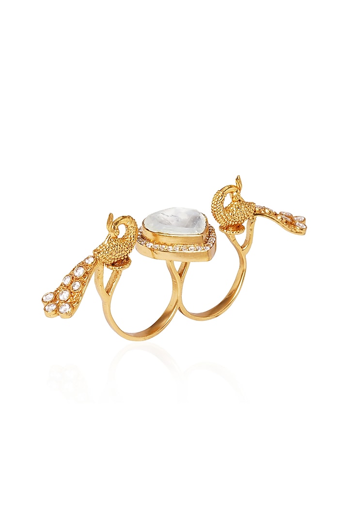Gold Plated Brass Ring by Preeti Mohan at Pernia's Pop Up Shop