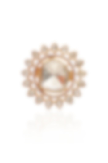 Gold Plated White Stone Ring by Preeti Mohan at Pernia's Pop Up Shop