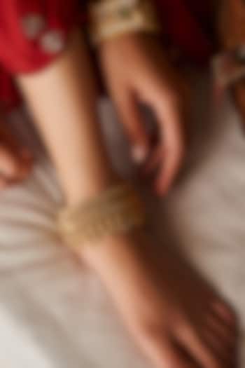 Gold Plated Brass Anklets (Set Of 2) by Preeti Mohan at Pernia's Pop Up Shop