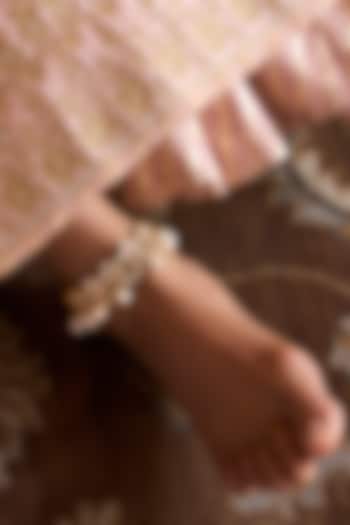 Gold Plated Brass Anklets (Set Of 2) by Preeti Mohan at Pernia's Pop Up Shop
