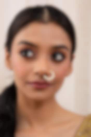 Gold Plated White Stone Nose Ring by Preeti Mohan at Pernia's Pop Up Shop