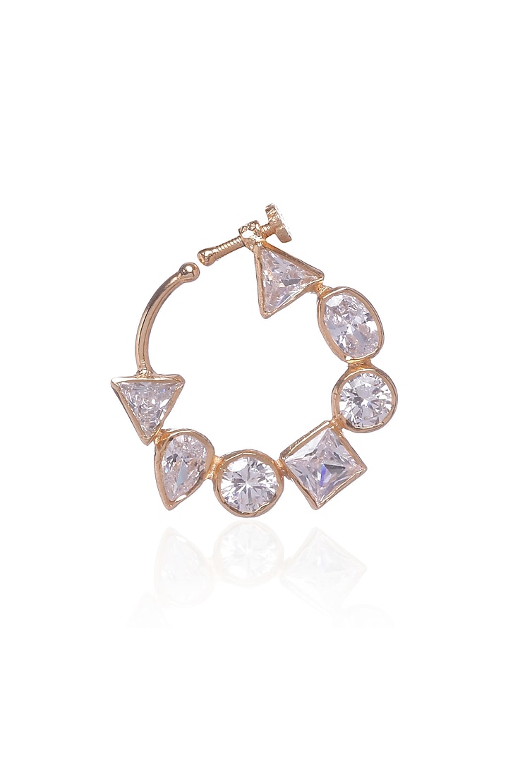 Gold Plated Brass Nose Ring by Preeti Mohan at Pernia's Pop Up Shop