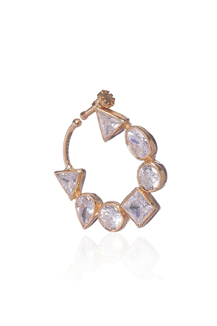 Gold Plated Brass Nose Ring by Preeti Mohan at Pernia's Pop Up Shop