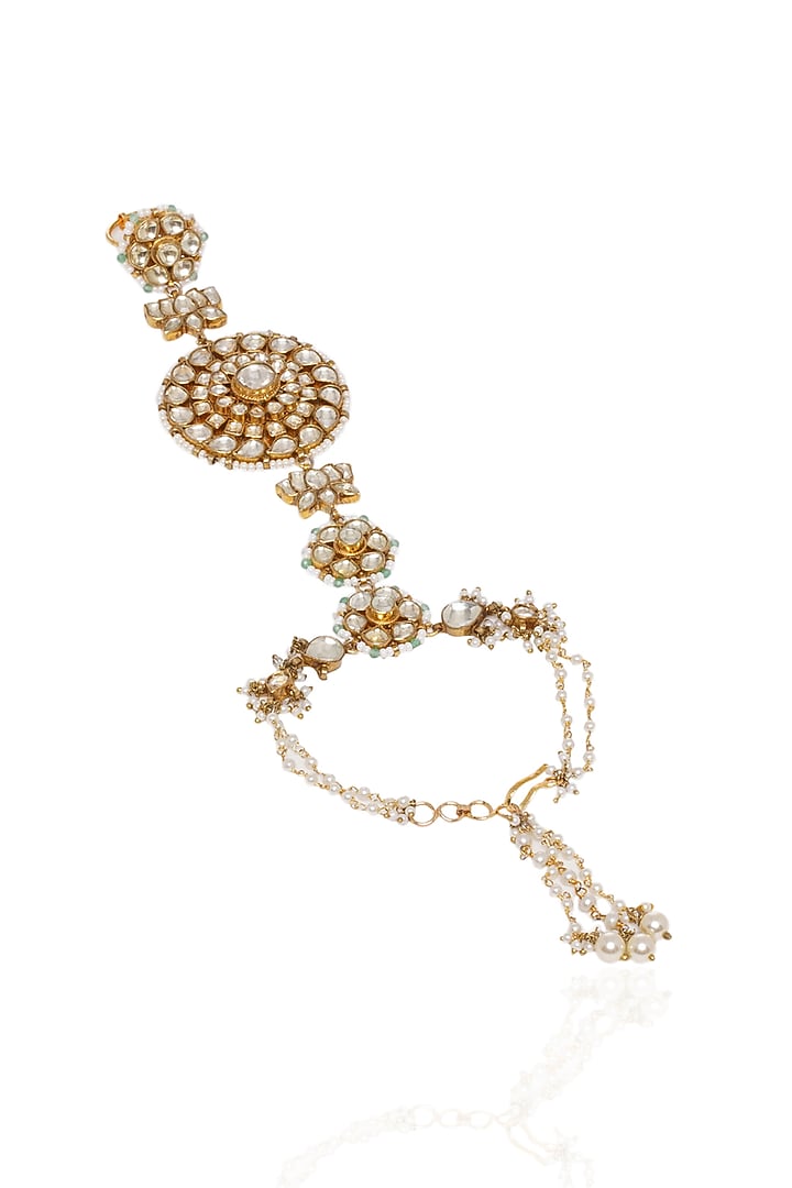 Gold Plated Brass Haathphool by Preeti Mohan at Pernia's Pop Up Shop