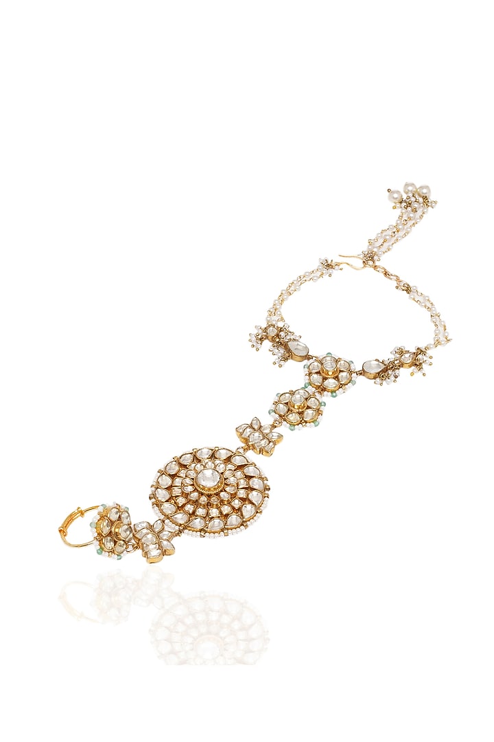 Gold Plated Brass Haathphool by Preeti Mohan at Pernia's Pop Up Shop