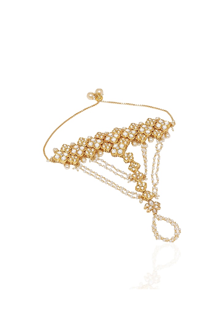 Gold Plated Brass Haathphool by Preeti Mohan at Pernia's Pop Up Shop