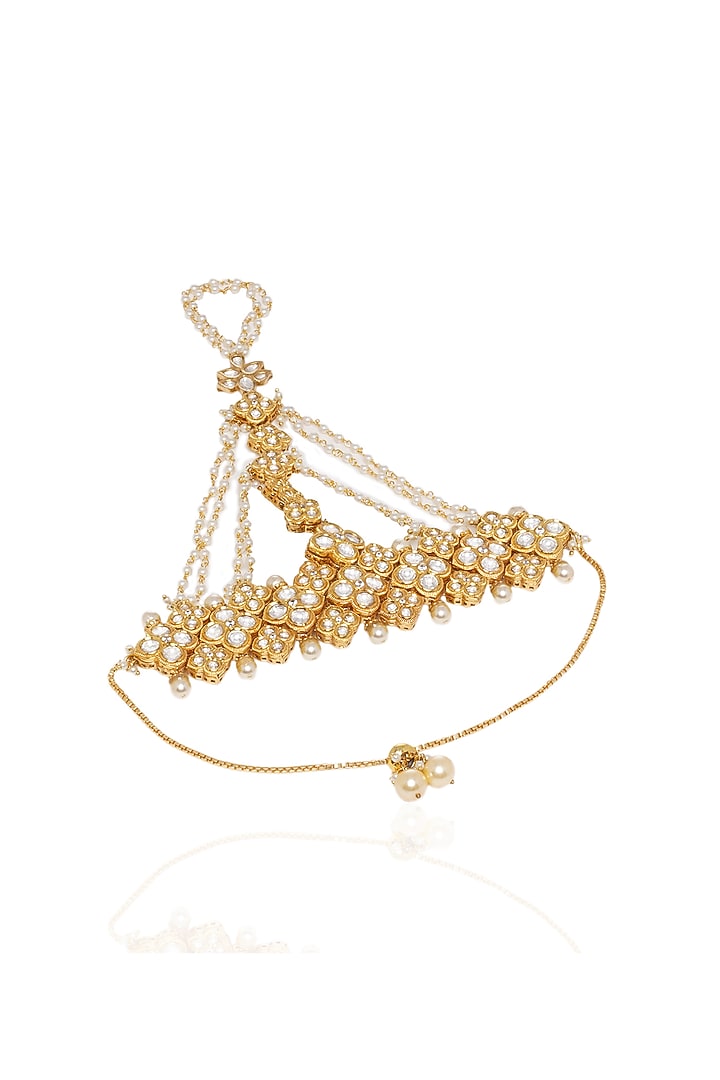 Gold Plated Brass Haathphool by Preeti Mohan at Pernia's Pop Up Shop