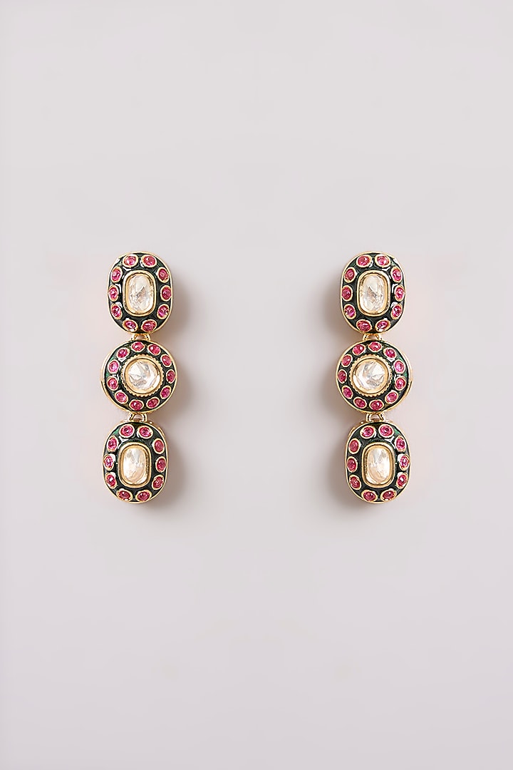 Gold Finish Kundan Polki Choker Necklace Set by Preeti Mohan at Pernia's Pop Up Shop