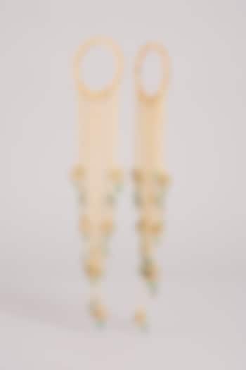 Gold Finish Kundan Polki Kaleeras (Set Of 2) by Preeti Mohan at Pernia's Pop Up Shop