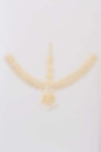 Gold Finish Pearl Mathapatti by Preeti Mohan at Pernia's Pop Up Shop