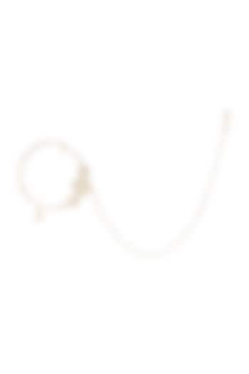 Gold Finish Kundan Polki Nose Ring by Preeti Mohan at Pernia's Pop Up Shop