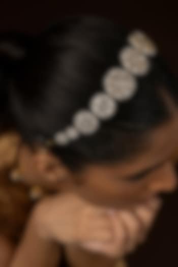 Gold Finish Kundan Polki Sheeshpatti by Preeti Mohan at Pernia's Pop Up Shop