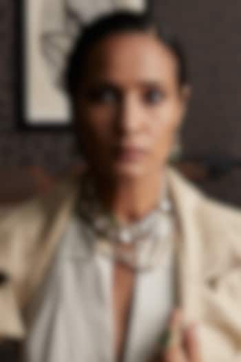 Gold Finish Kundan Polki Choker Necklace by Preeti Mohan at Pernia's Pop Up Shop