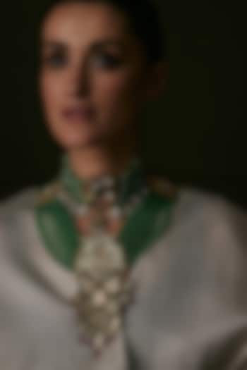 Gold Finish Kundan Polki Choker Necklace by Preeti Mohan at Pernia's Pop Up Shop