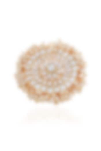 Gold Finish Kundan Polki Ring by Preeti Mohan at Pernia's Pop Up Shop