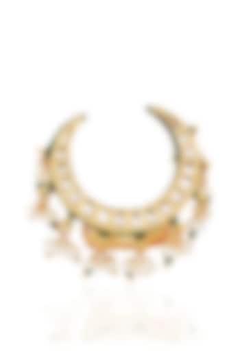 Gold Finish Green Kundan Polki Ring by Preeti Mohan at Pernia's Pop Up Shop