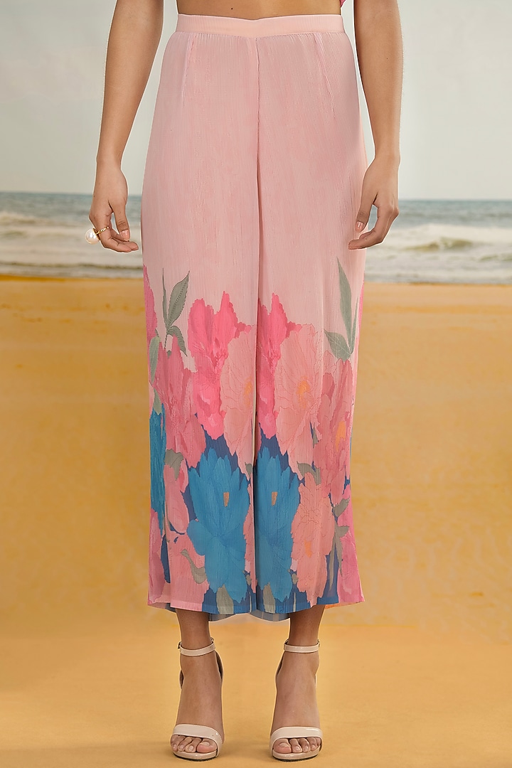 Baby Pink Georgette Viscose & Polyester Digital Printed Kurta Set by Preeti Mehta at Pernia's Pop Up Shop