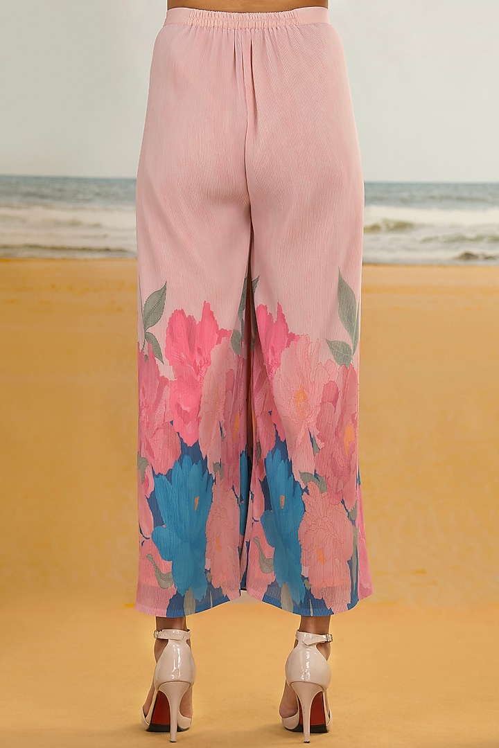 Baby Pink Georgette Viscose & Polyester Digital Printed Kurta Set by Preeti Mehta at Pernia's Pop Up Shop