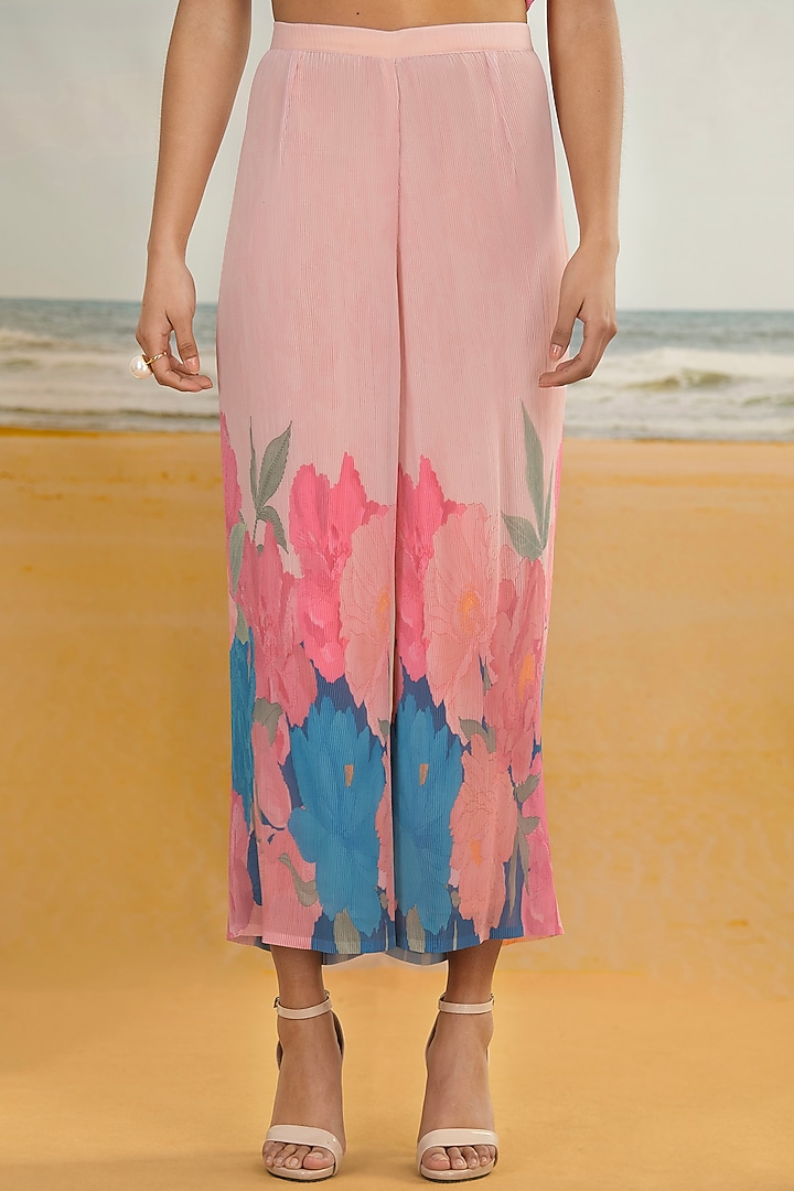 Baby Pink Georgette Viscose & Polyester Digital Printed Kurta Set by Preeti Mehta at Pernia's Pop Up Shop