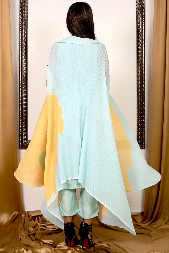 Mint Digital Printed Cape Set by Preeti mehta at Pernia's Pop Up Shop
