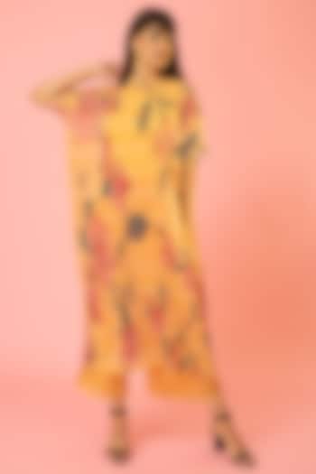 Golden Yellow Lurex Chiffon Co-Ord Set by preeti mehta at Pernia's Pop Up Shop