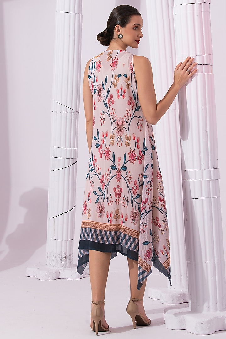 Butter Cream Viscose Georgette Digital Printed Summer Dress by Preeti Mehta at Pernia's Pop Up Shop
