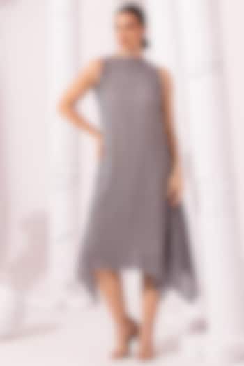 Blue Viscose Georgette Digital Printed Summer Dress by Preeti Mehta at Pernia's Pop Up Shop