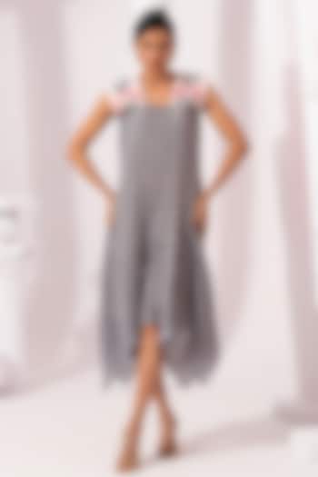 Blue Viscose Georgette Digital Printed Summer Dress by Preeti Mehta at Pernia's Pop Up Shop