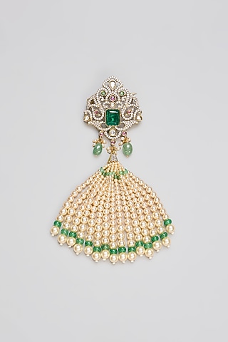Green Mixed Metal Brooch by Preeti Mohan Men