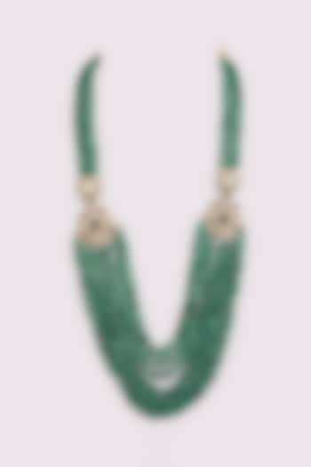 Green Beaded Mala by Preeti Mohan Men at Pernia's Pop Up Shop