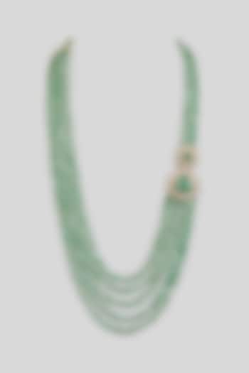 Green Layered Beaded Mala by Preeti Mohan Men at Pernia's Pop Up Shop