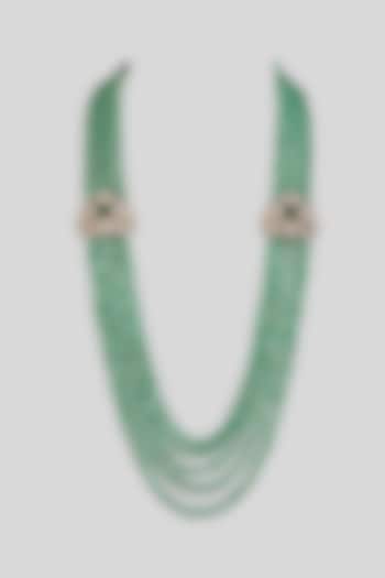 Green Layered Beaded Mala by Preeti Mohan Men at Pernia's Pop Up Shop