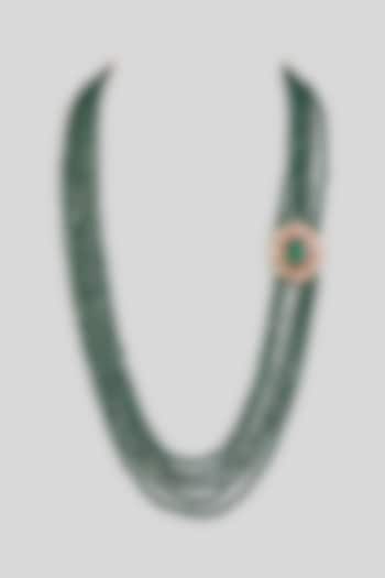 Green Layered Beaded Mala by Preeti Mohan Men at Pernia's Pop Up Shop