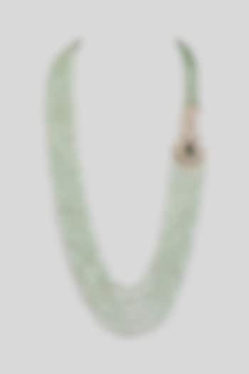Green Layered Beaded Mala by Preeti Mohan Men at Pernia's Pop Up Shop