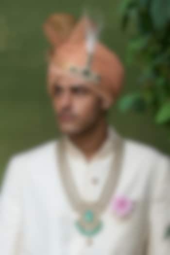 Gold Finish Onyx & Polki Layered Mala by Preeti Mohan Men at Pernia's Pop Up Shop