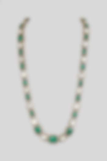 Green Layered Studded Mala by Preeti Mohan Men at Pernia's Pop Up Shop