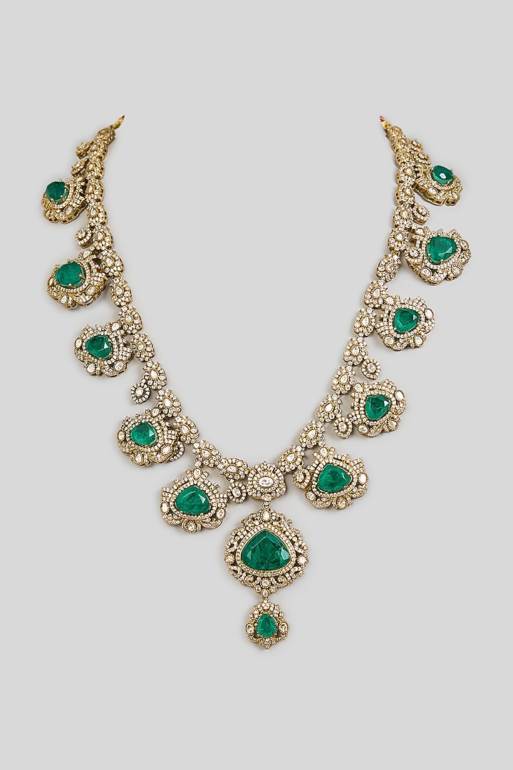Green Layered Mala by Preeti Mohan Men at Pernia's Pop Up Shop