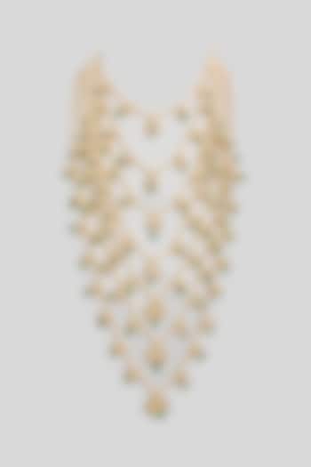Green Layered Mala by Preeti Mohan Men at Pernia's Pop Up Shop