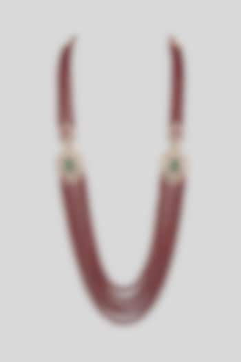 Red Layered Mala by Preeti Mohan Men at Pernia's Pop Up Shop