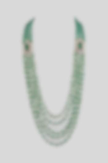 Green Layered Mala by Preeti Mohan Men at Pernia's Pop Up Shop
