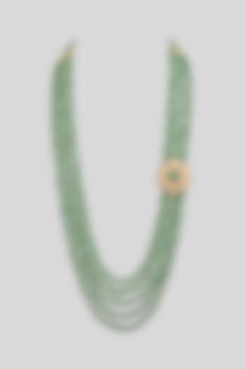 Green Layered Mala by Preeti Mohan Men at Pernia's Pop Up Shop
