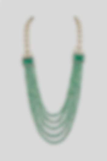 Green Layered Mala by Preeti Mohan Men at Pernia's Pop Up Shop