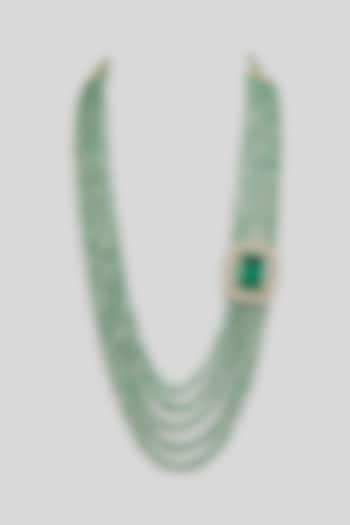 Green Layered Mala by Preeti Mohan Men at Pernia's Pop Up Shop