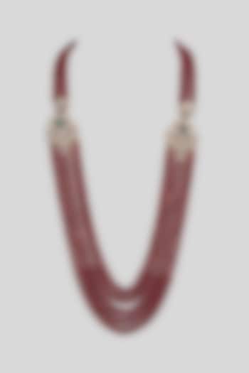 Red Layered Mala by Preeti Mohan Men at Pernia's Pop Up Shop